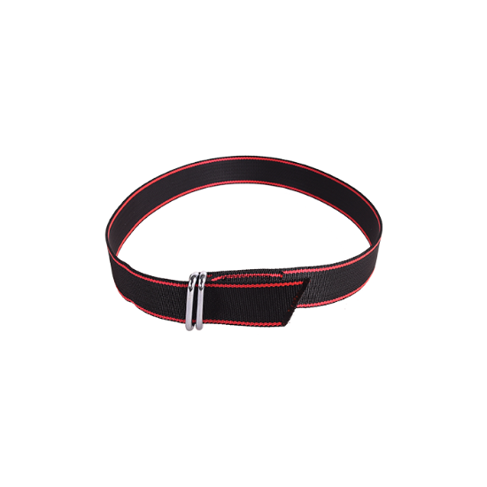 Afbeeldingen van Koehalsband zwart rood met knelgesp 130 cm