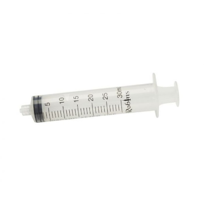 Afbeeldingen van Wegwerpspuit Robins luer lock 30 ml 3-delig