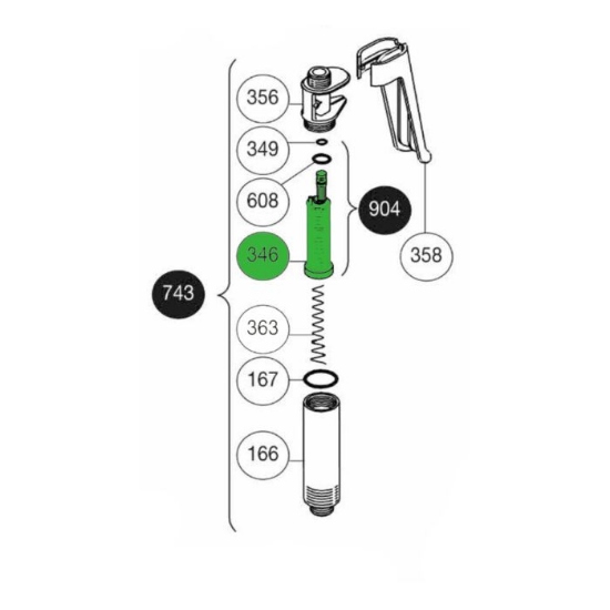 Afbeeldingen van Filter voor handvat Matabi Style/Kima/SA16 VX