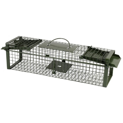 Afbeeldingen van Vangkooi Rat met 2 ingangen (60x17,5x16,5 cm)
