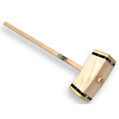 Afbeeldingen van Sleg van hout goot model met ronde Atlas steel 100 cm
