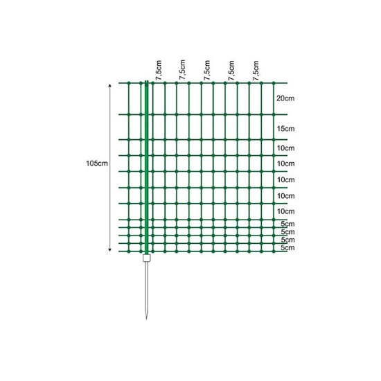 Afbeeldingen van Kippennet groen 105 cm 50m enkele pen