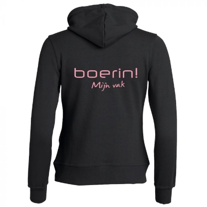 Afbeeldingen van Hoodie 'Boerin! Mijn vak' met capuchon en rits maat XXL