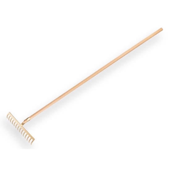Afbeeldingen van Tuinhark 14t gebogen incl. dul en steel 160 x 2,8 cm