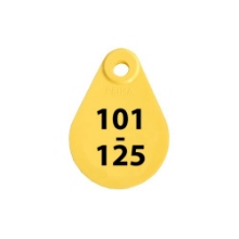 Afbeeldingen van Nekplaatje geel 101-125