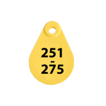 Afbeeldingen van Nekplaatje geel 251-275