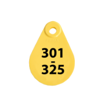 Afbeeldingen van Nekplaatje geel 301-325