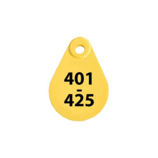 Afbeeldingen van Nekplaatje geel 401-425