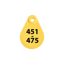 Afbeeldingen van Nekplaatje geel 451-475