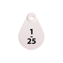 Afbeeldingen van Nekplaatje wit 1-25