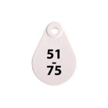 Afbeeldingen van Nekplaatje wit 51-75