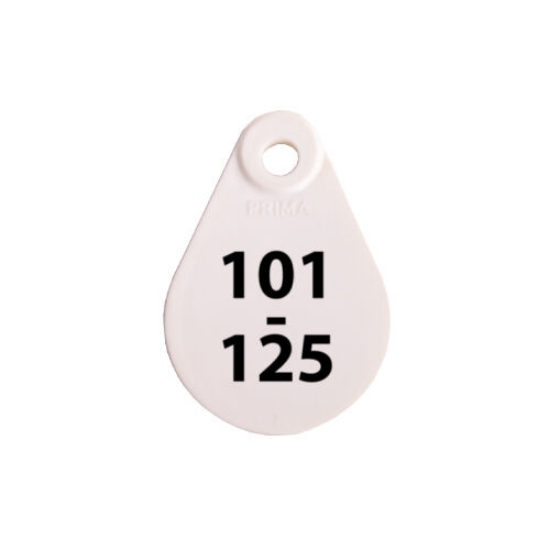 Afbeeldingen van Nekplaatje wit 101-125