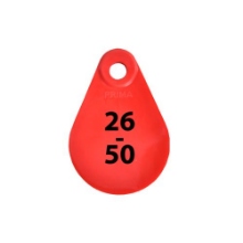 Afbeeldingen van Nekplaatje rood 26-50