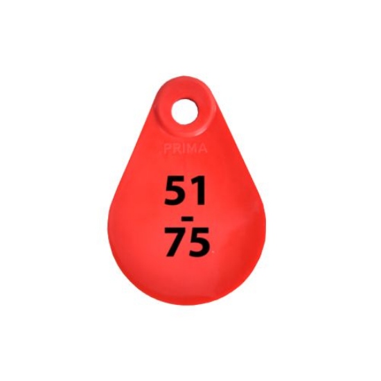 Afbeeldingen van Nekplaatje rood 51-75