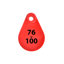 Afbeeldingen van Nekplaatje rood 76-100