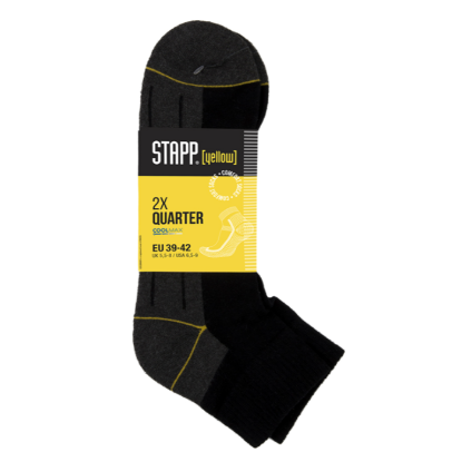 Sokken STAPP Yellow Quarter coolmax 2-pack zwart
