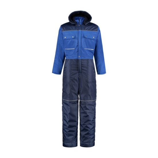 Afbeeldingen van Gevoerde winteroverall - Korenblauw/Navy - mt. 58