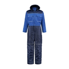 Afbeeldingen van Gevoerde winteroverall - Korenblauw/Navy - mt. 66