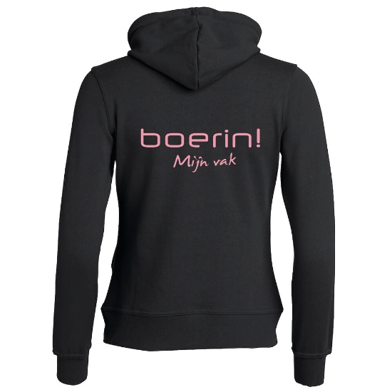 Afbeeldingen van Hoodie 'Boerin! Mijn vak' met capuchon en rits maat XL