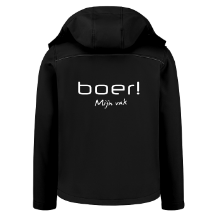 Afbeeldingen van Softshelljas Zwart 'boer! Mijn vak' maat XL